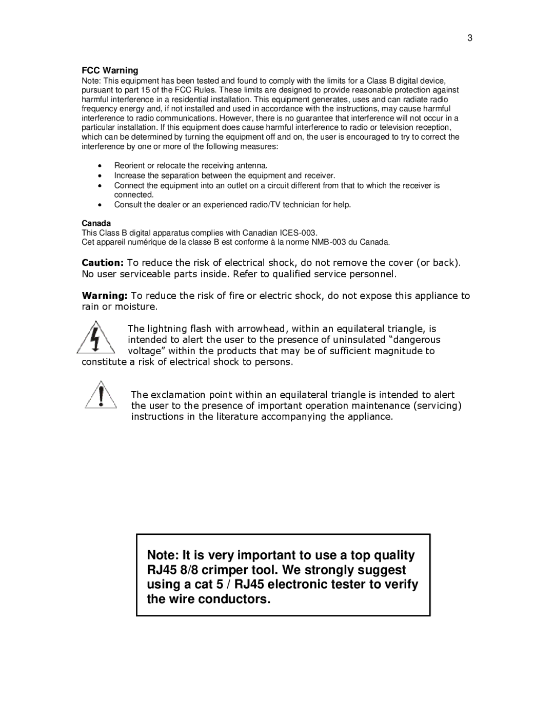 Knoll Systems C16 installation instructions FCC Warning 