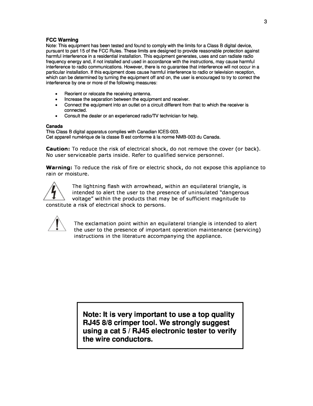 Knoll Systems C16 installation instructions FCC Warning 