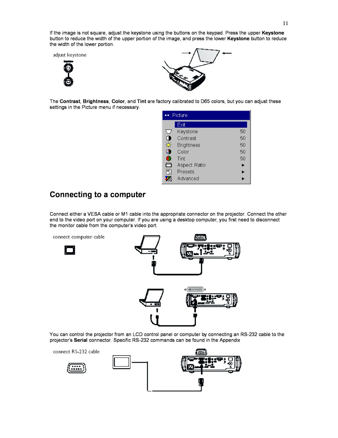 Knoll Systems HD177 user manual Connecting to a computer 