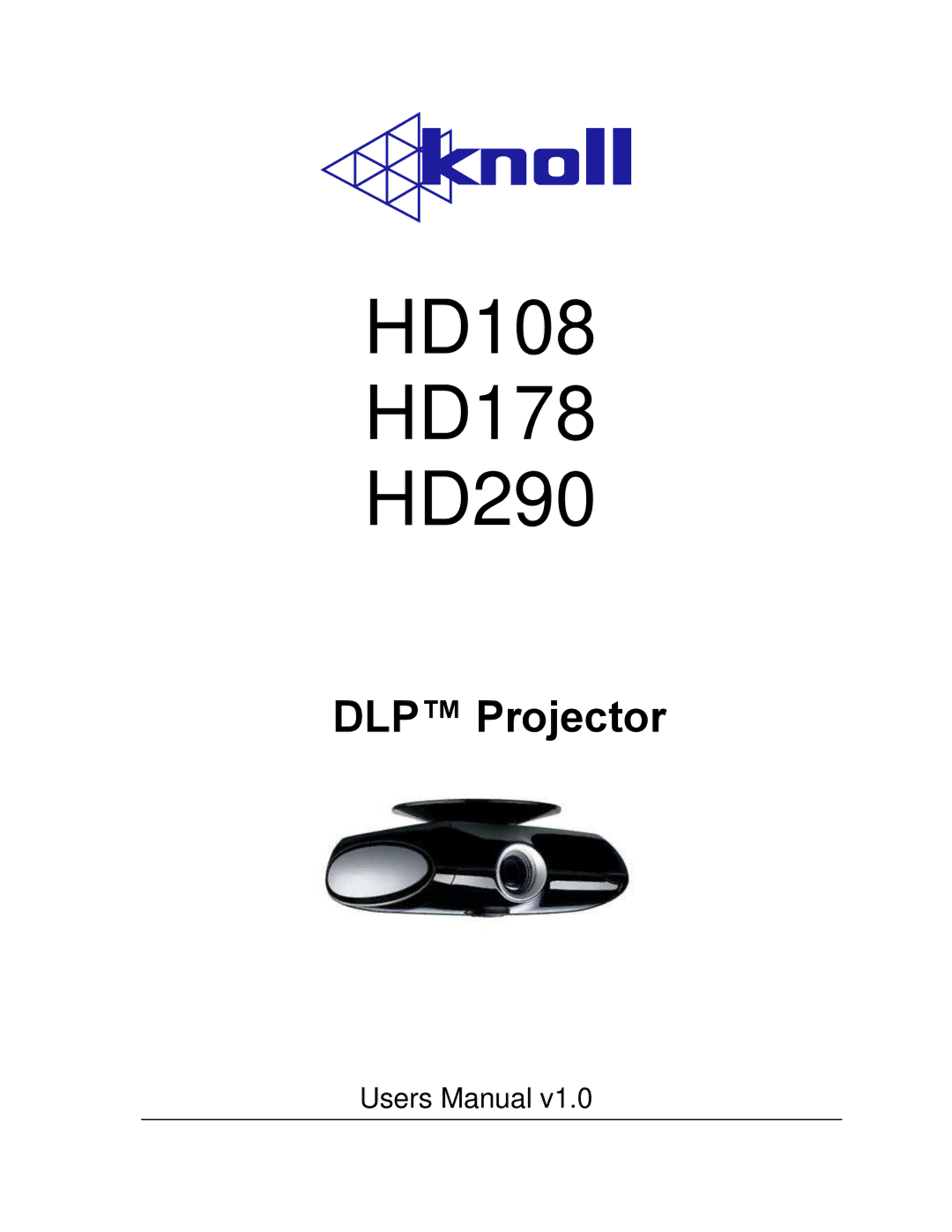 Knoll Systems user manual HD108 HD178 HD290 