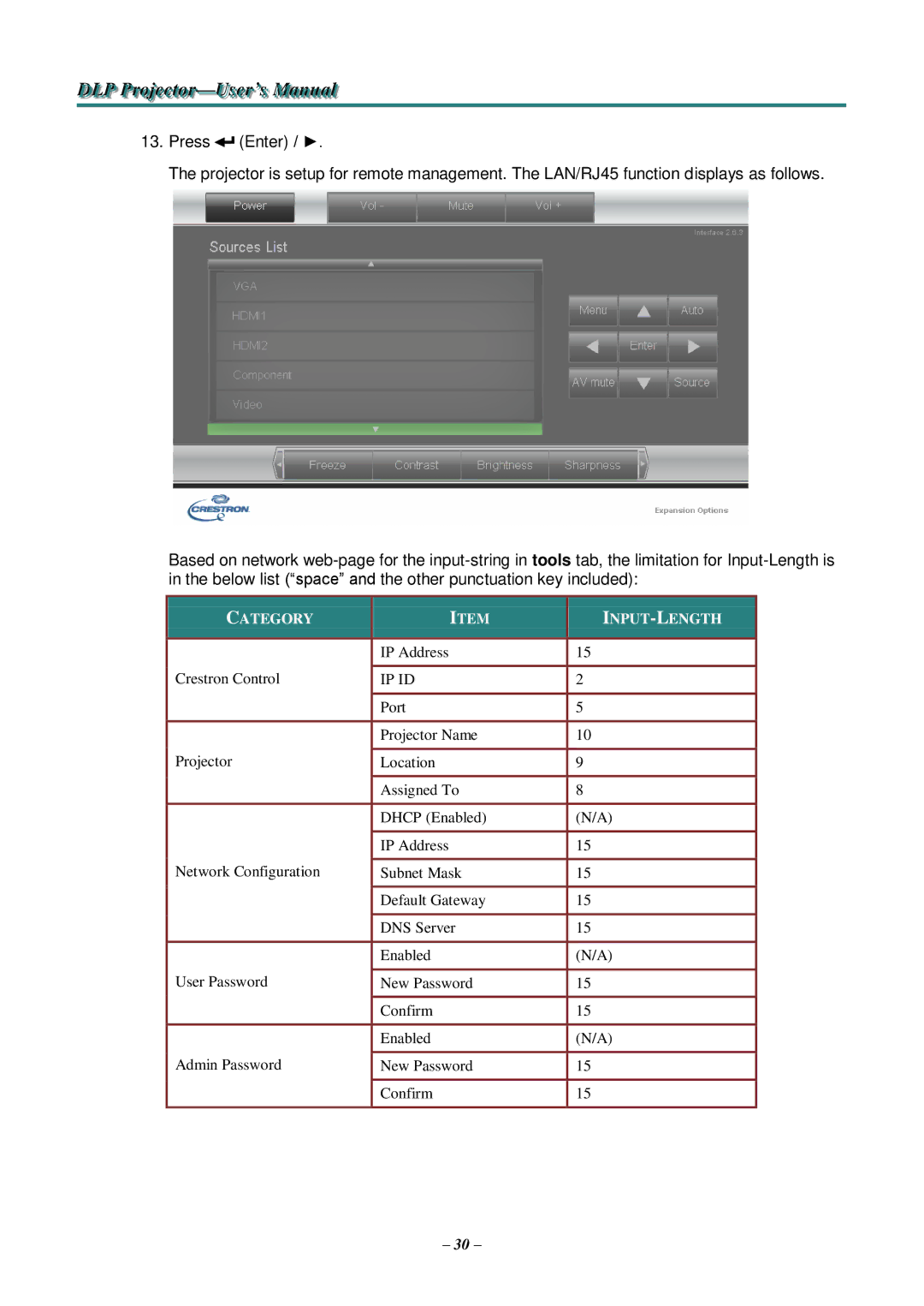 Knoll Systems HDO2200 user manual Category Input -LENGTH 