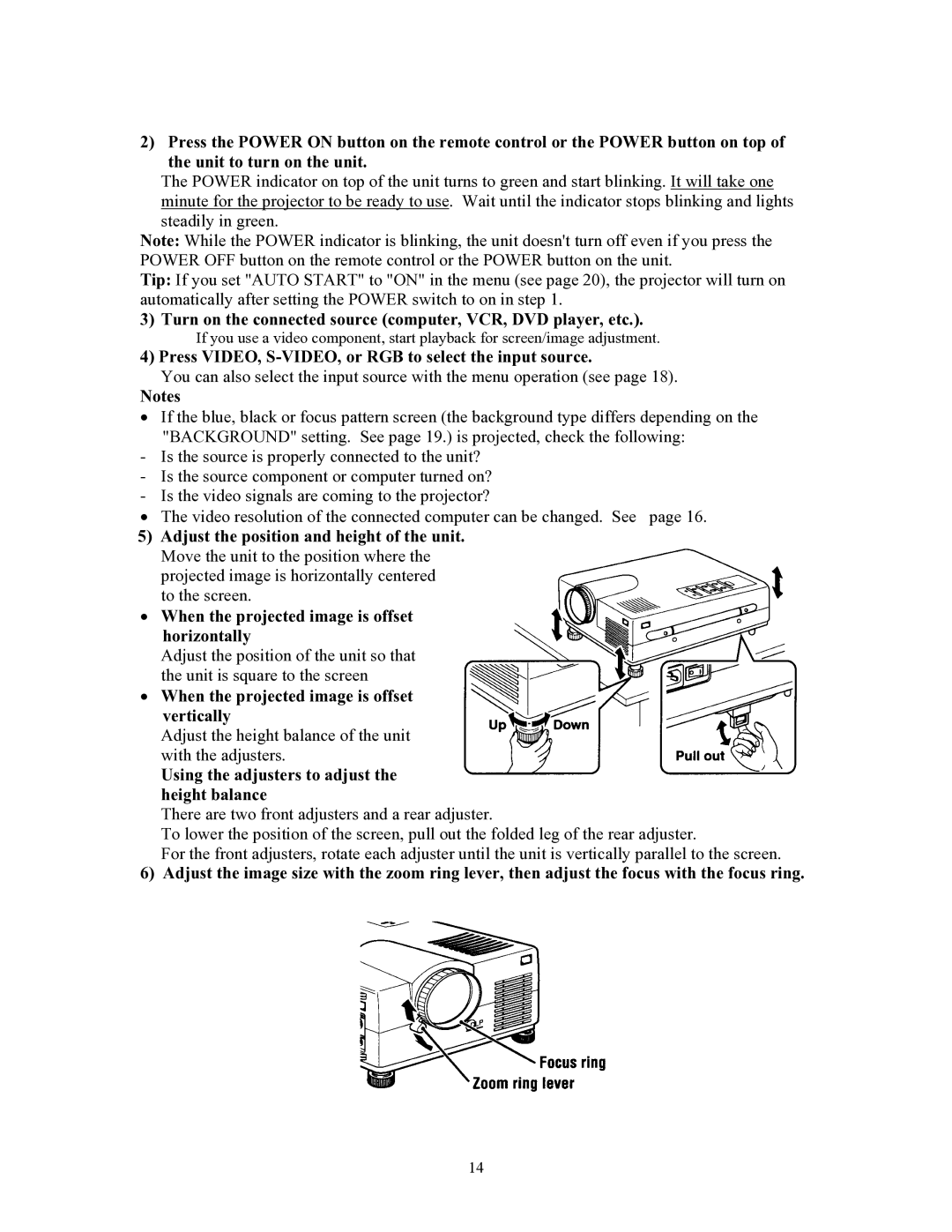 Knoll Systems HT200 user manual Turn on the connected source computer, VCR, DVD player, etc 