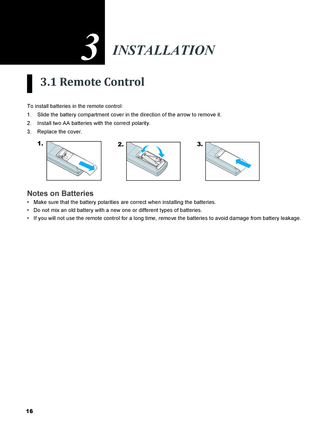 Knoll Systems LED1081 user manual Installation, Remote Control 