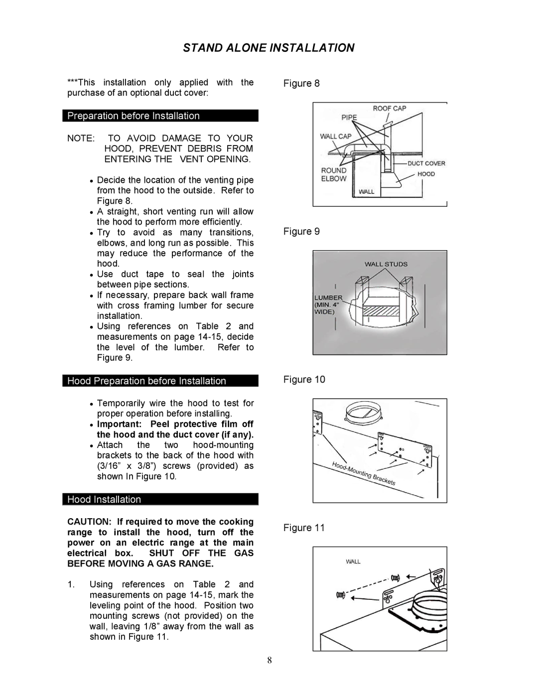 Kobe Range Hoods CH0030SQB manual To Avoid Damage to Your, HOOD, Prevent Debris From Entering Vent Opening 