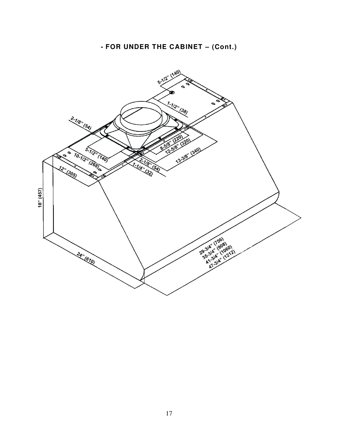 Kobe Range Hoods CH0036SQB (36), CH0030SQB (30), CH0048SQB (48), CH0042SQB (42) manual For Under T HE Cabinet 