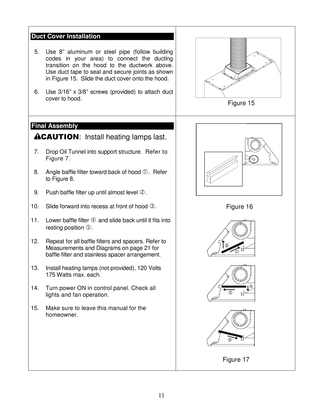 Kobe Range Hoods CH0142SQB (42), CH0136SQB (36), CH0130SQB (30), CH0148SQB (48) Duct Cover Installation 