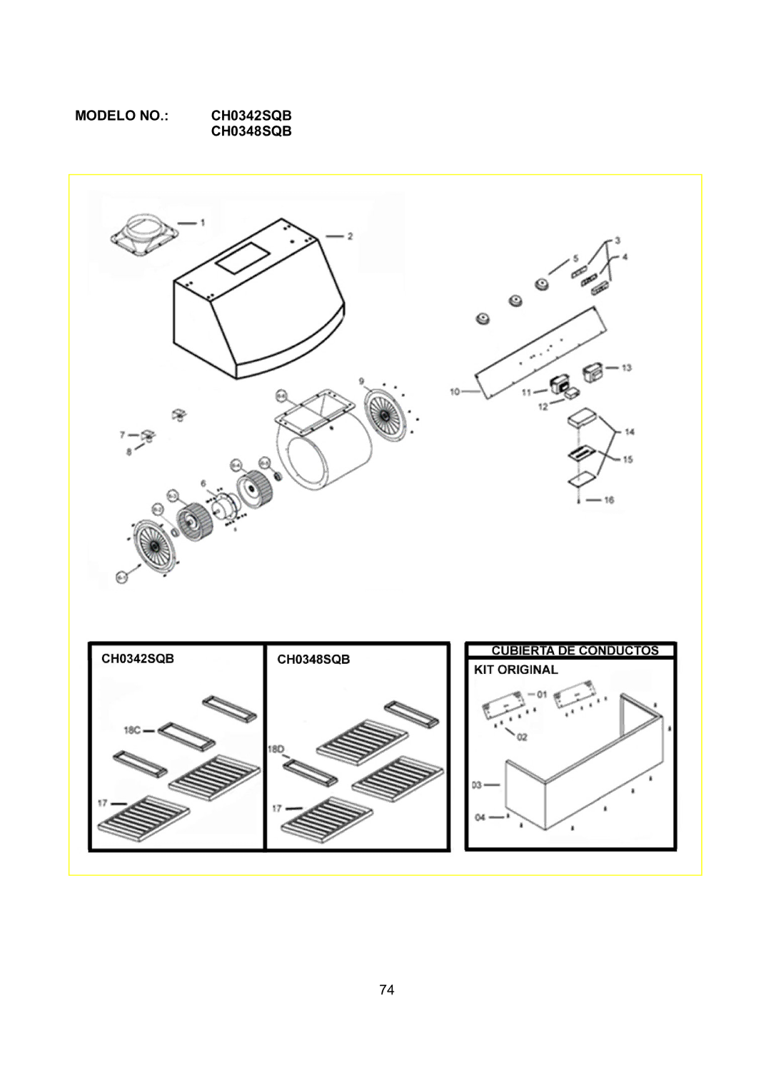 Kobe Range Hoods CH0336SQB, CH0330SQB installation instructions Modelo no CH0342SQB CH0348SQB 