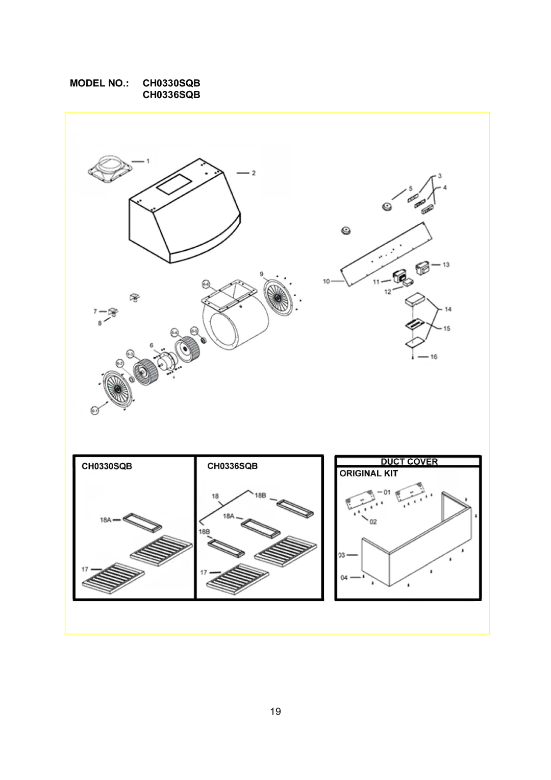 Kobe Range Hoods CH0348SQB, CH0342SQB installation instructions Model NO. CH0330SQB CH0336SQB 