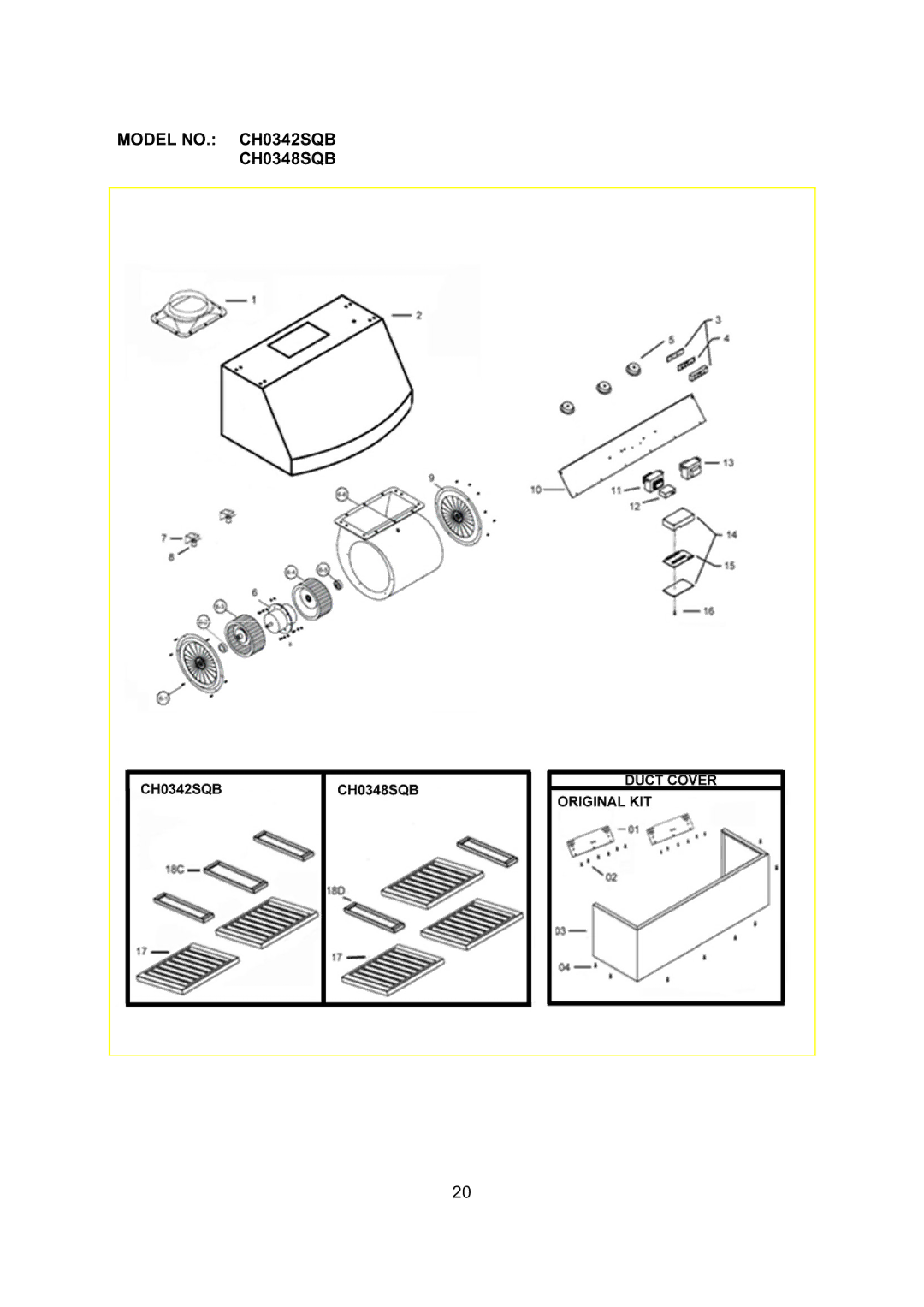 Kobe Range Hoods CH0336SQB, CH0330SQB installation instructions Model NO. CH0342SQB CH0348SQB 