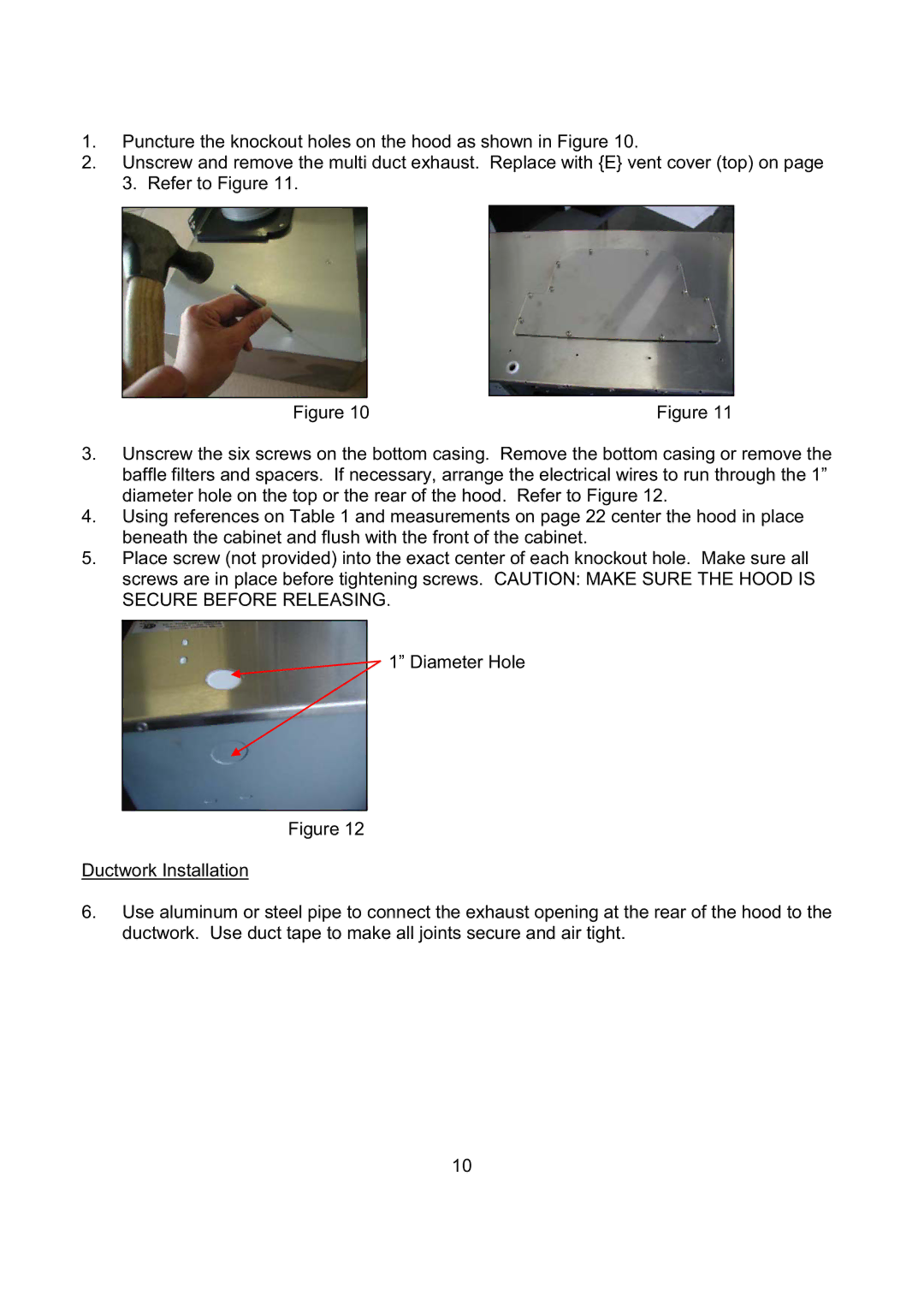 Kobe Range Hoods CH2730SQB, CH2748SQB, CH2736SQB, CH2742SQB installation instructions 