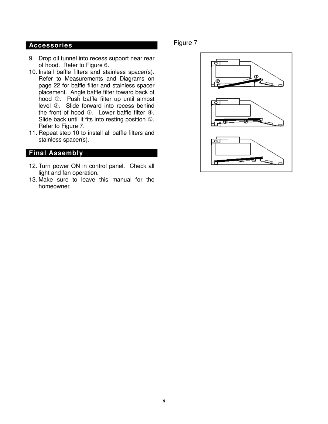 Kobe Range Hoods CH7636SQB, CH7642SQB, CH7648SQB, CH7630SQB installation instructions Accessories, Final Assembly 