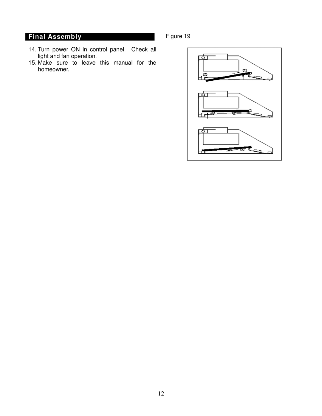 Kobe Range Hoods CH7636SQB, CH7642SQB, CH7648SQB, CH7630SQB installation instructions Final Assembly 