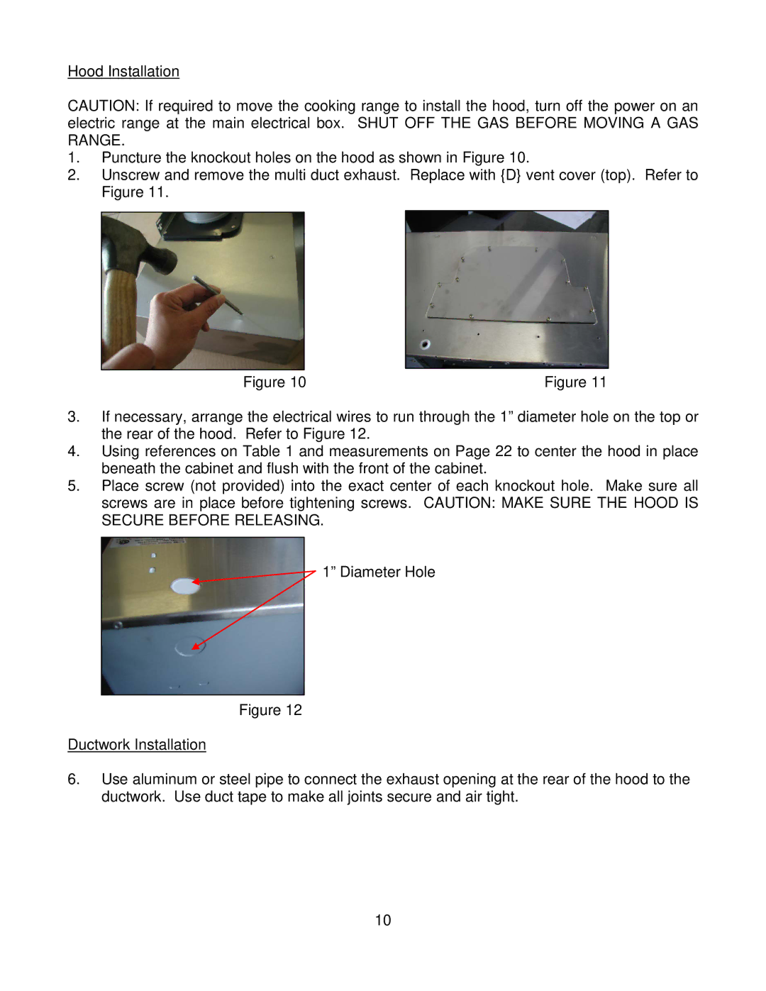 Kobe Range Hoods CH7936SQB, CH7942SQB, CH7948SQB, CH7930SQB installation instructions 