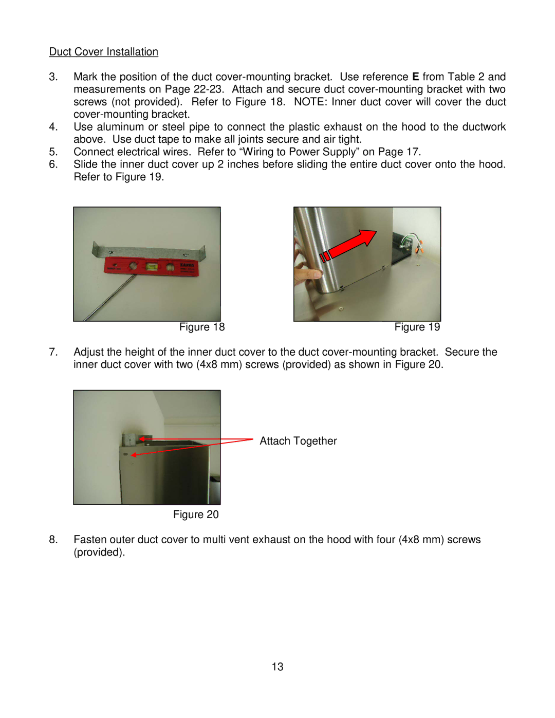 Kobe Range Hoods CH7930SQB, CH7936SQB, CH7942SQB, CH7948SQB installation instructions 