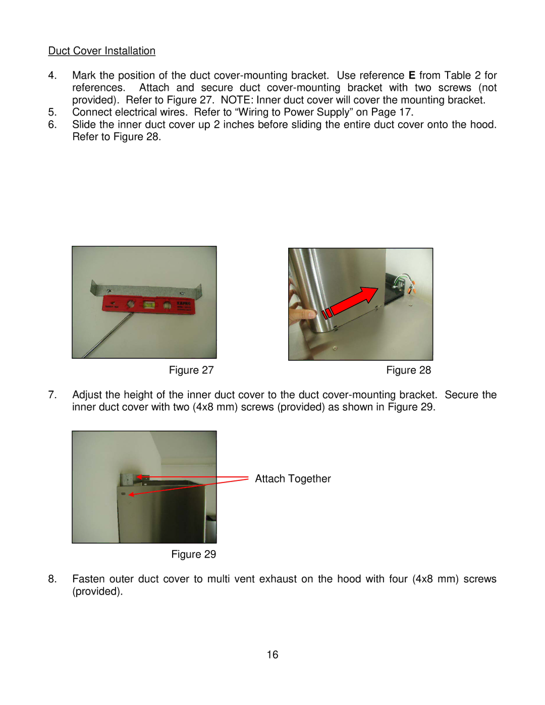 Kobe Range Hoods CH7948SQB, CH7936SQB, CH7942SQB, CH7930SQB installation instructions 