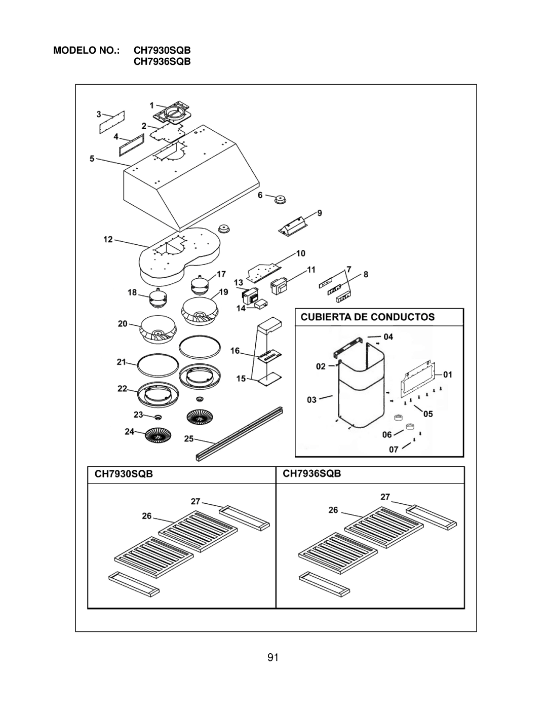 Kobe Range Hoods CH7942SQB, CH7948SQB installation instructions Modelo NO. CH7930SQB CH7936SQB 