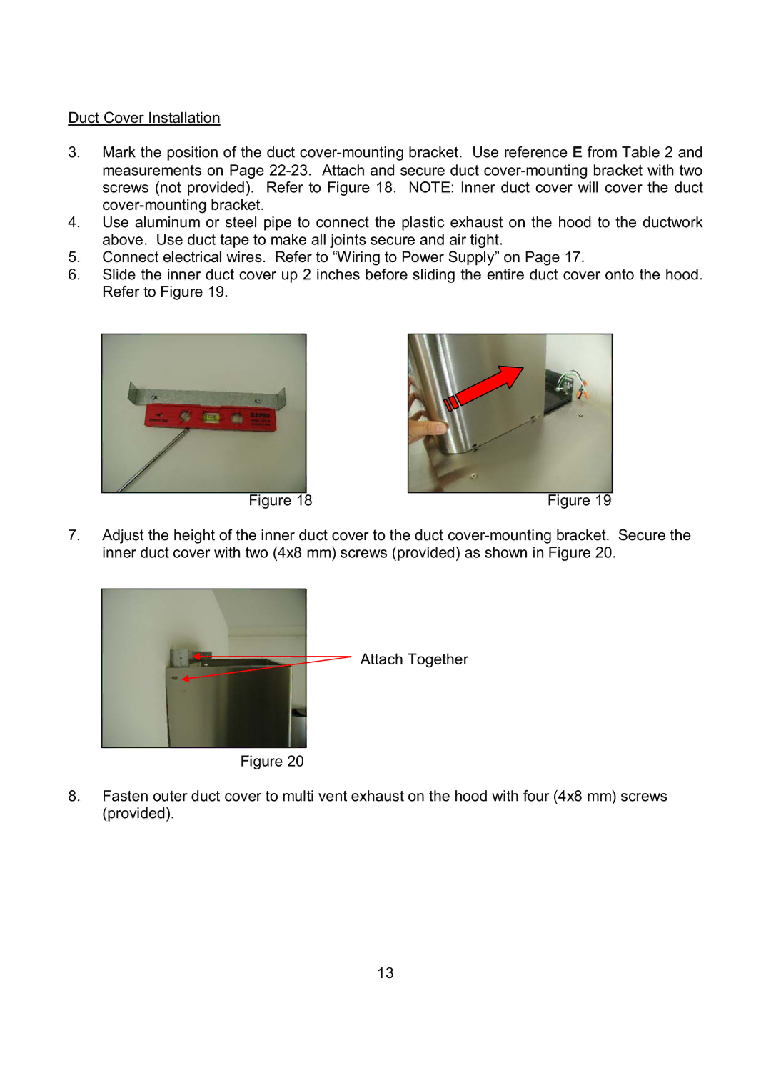 Kobe Range Hoods CH7930SQB, CH7936SQB, CH7942SQB, CH7948SQB installation instructions 