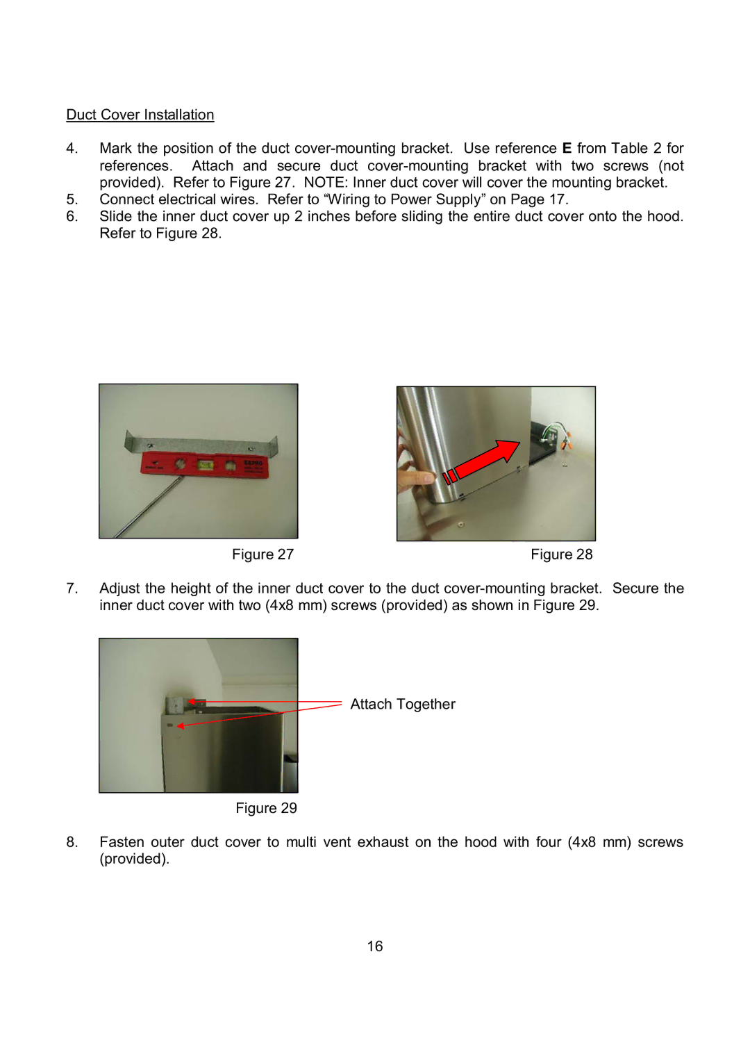 Kobe Range Hoods CH7948SQB, CH7936SQB, CH7942SQB, CH7930SQB installation instructions 