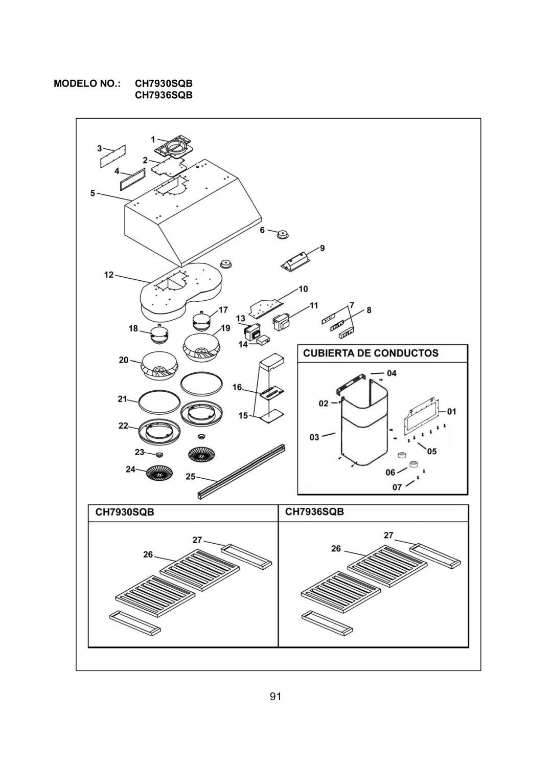 Kobe Range Hoods CH7942SQB, CH7948SQB installation instructions Modelo NO. CH7930SQB CH7936SQB 