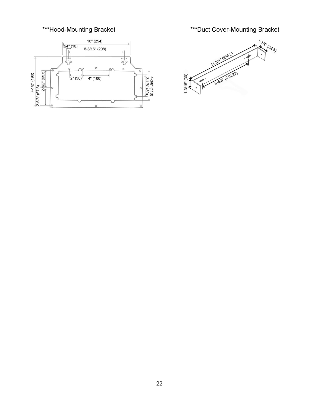 Kobe Range Hoods CH7948SQ, CH7930SQ, CH7942SQ, CH7936SQ manual Hood-Mounting Bracket 