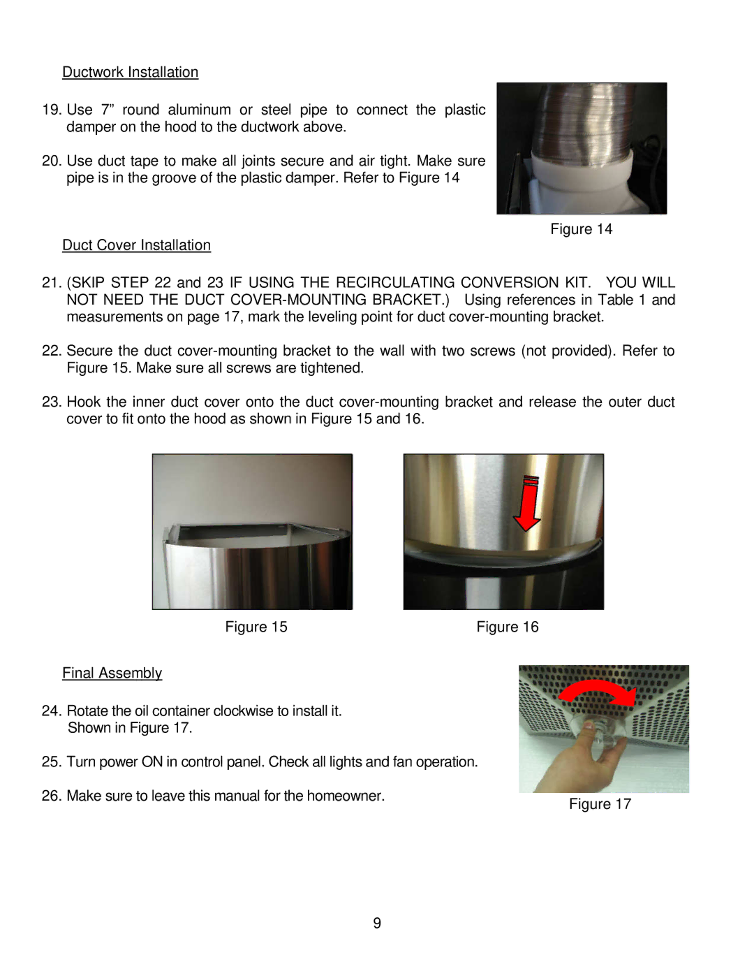 Kobe Range Hoods CX1830GS-8 installation instructions 