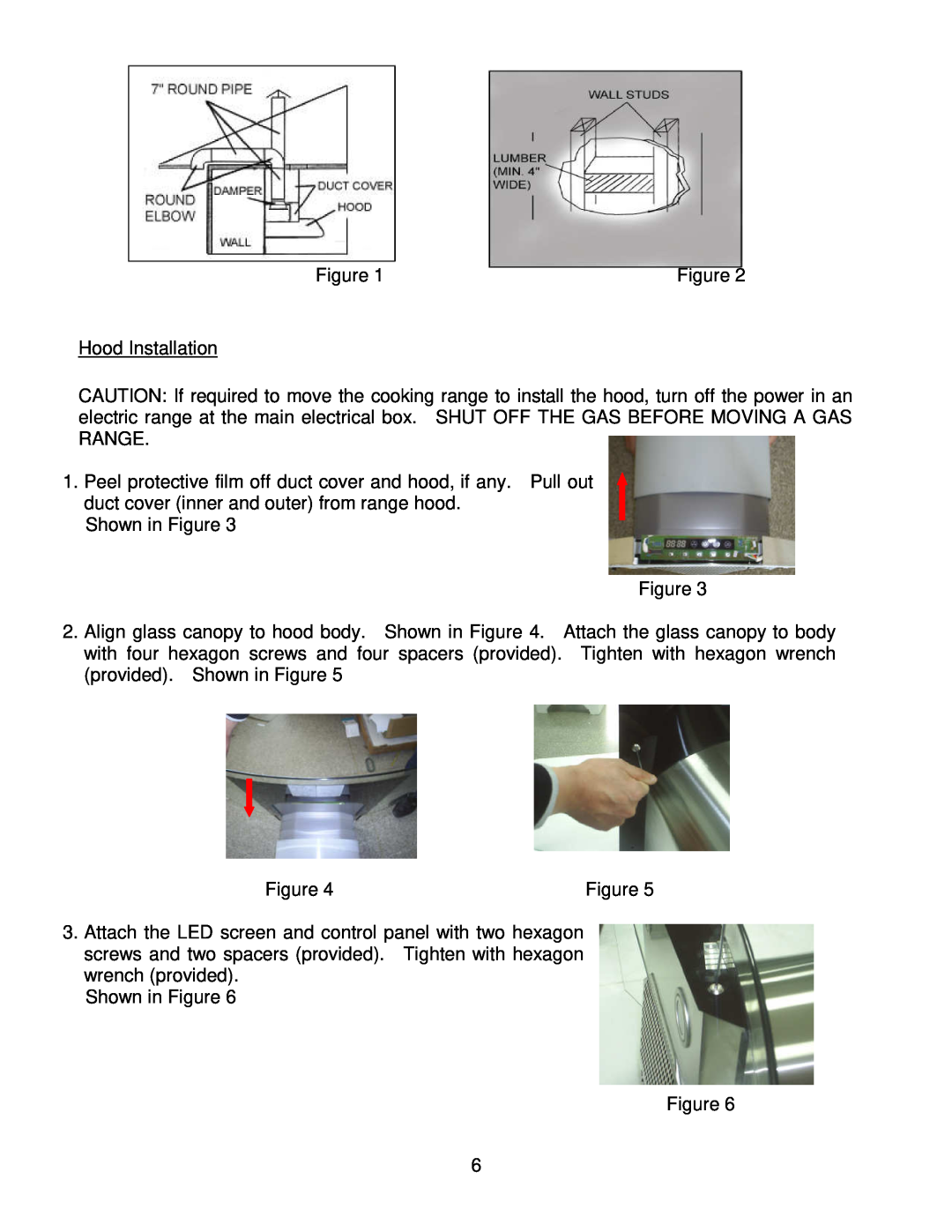 Kobe Range Hoods CX1830GS-8 installation instructions Hood Installation, Shown in Figure 