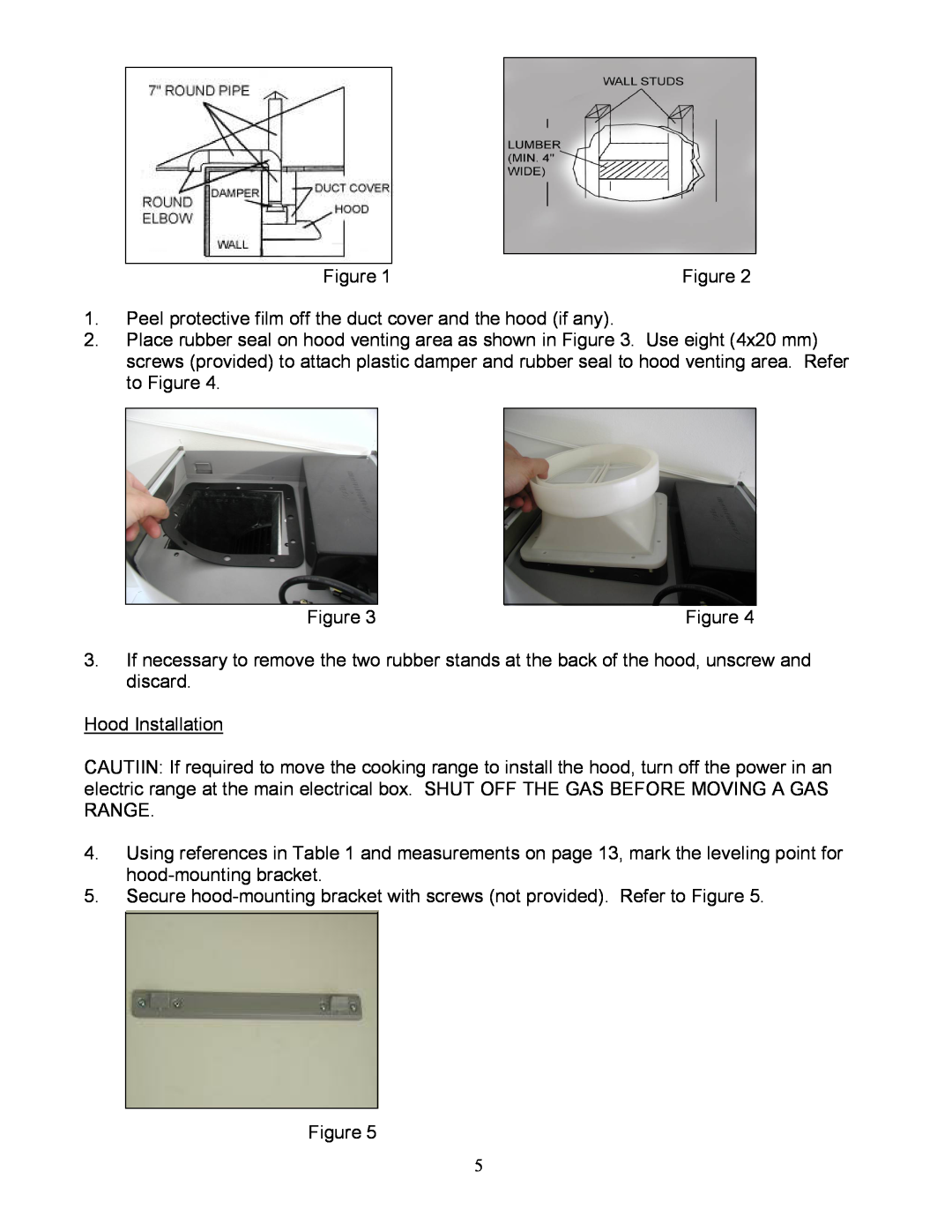 Kobe Range Hoods CX-183, CX1836GS-8 installation instructions Figure 