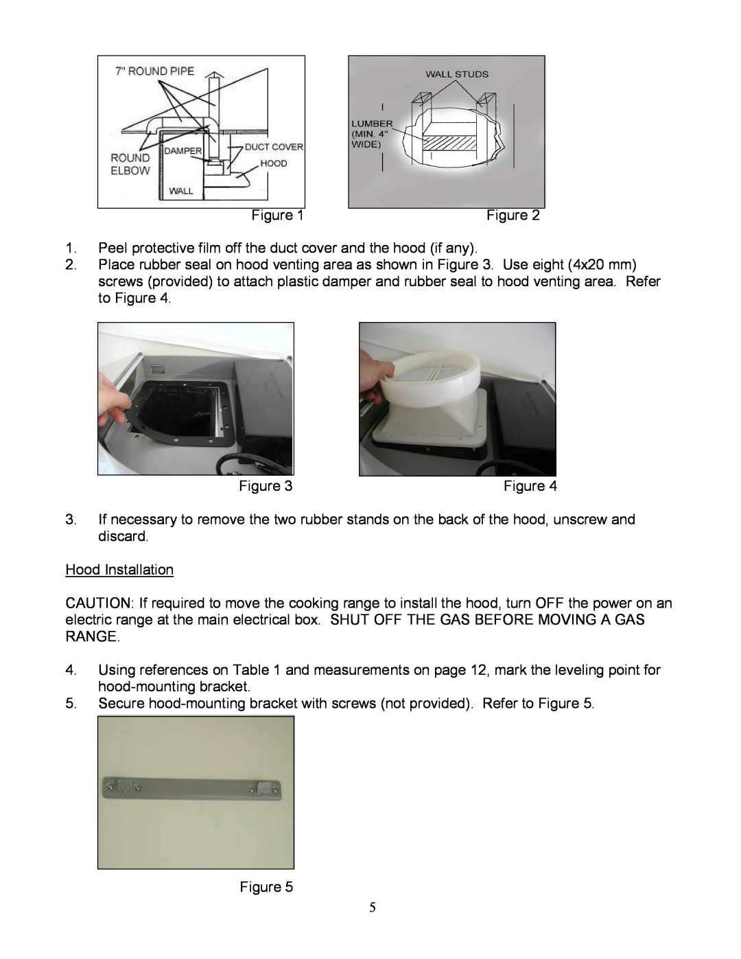 Kobe Range Hoods CX1836GS installation instructions Peel protective film off the duct cover and the hood if any 