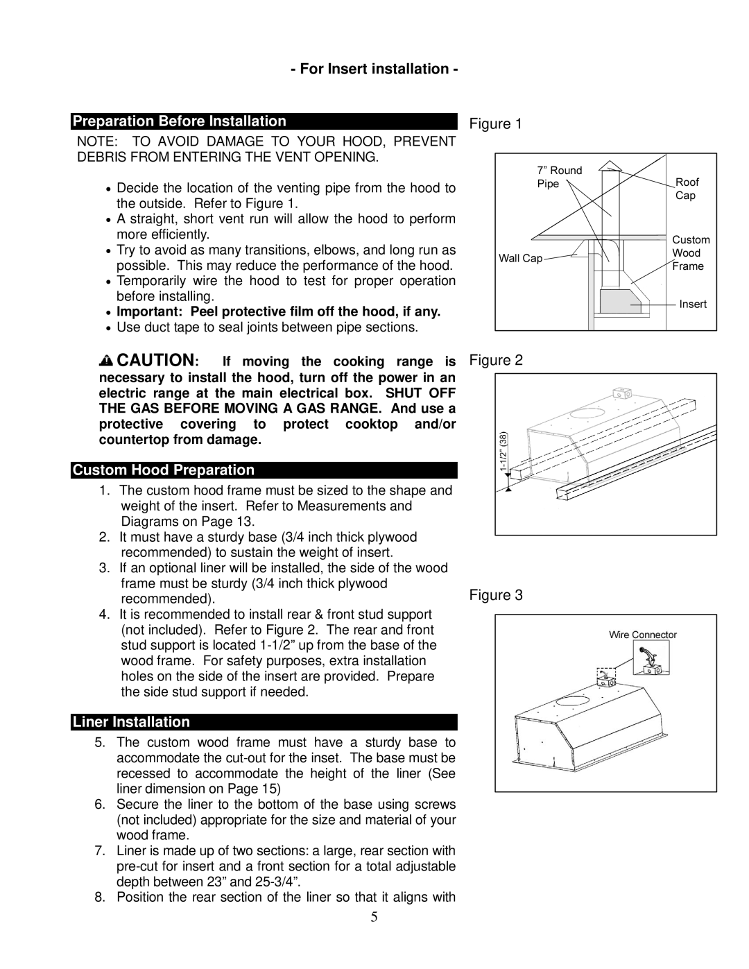 Kobe Range Hoods IN-026 SERIES installation instructions Preparation Before Installation 