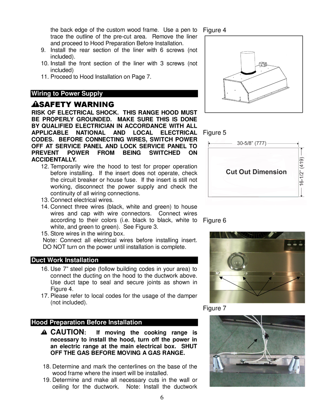 Kobe Range Hoods IN-026 SERIES installation instructions Wiring to Power Supply 