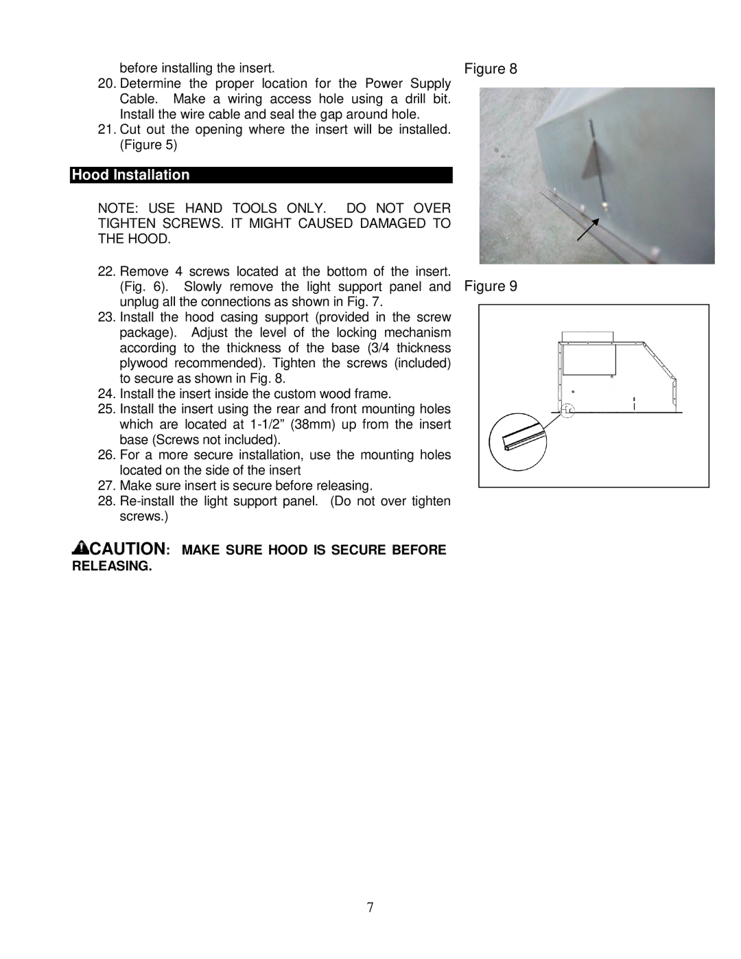 Kobe Range Hoods IN-026 SERIES installation instructions Hood Installation 