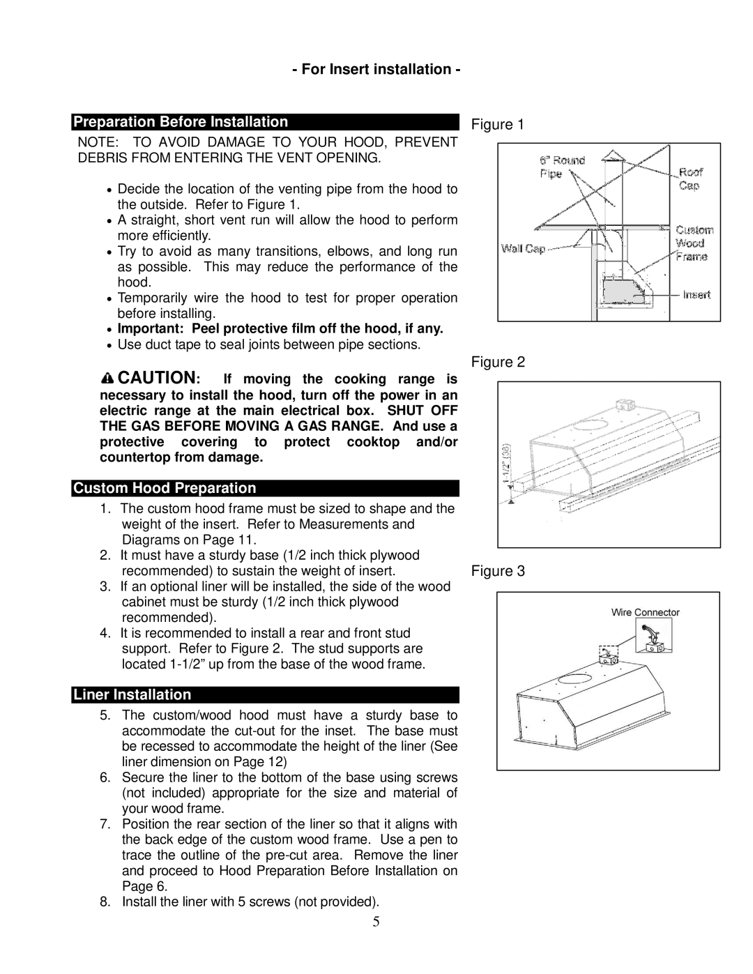 Kobe Range Hoods IN2730SF installation instructions Preparation Before Installation 