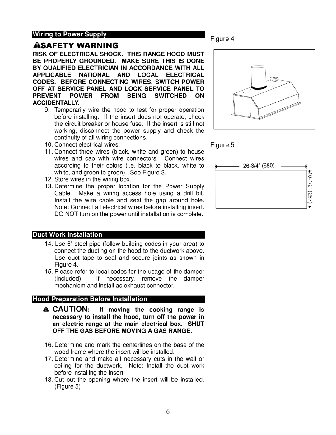 Kobe Range Hoods IN2730SF installation instructions Wiring to Power Supply 