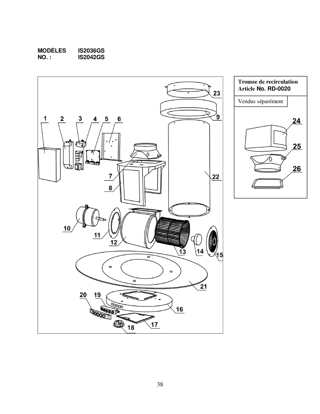 Kobe Range Hoods IS2042GS, IS2036GS manual Article No. RD-0020 