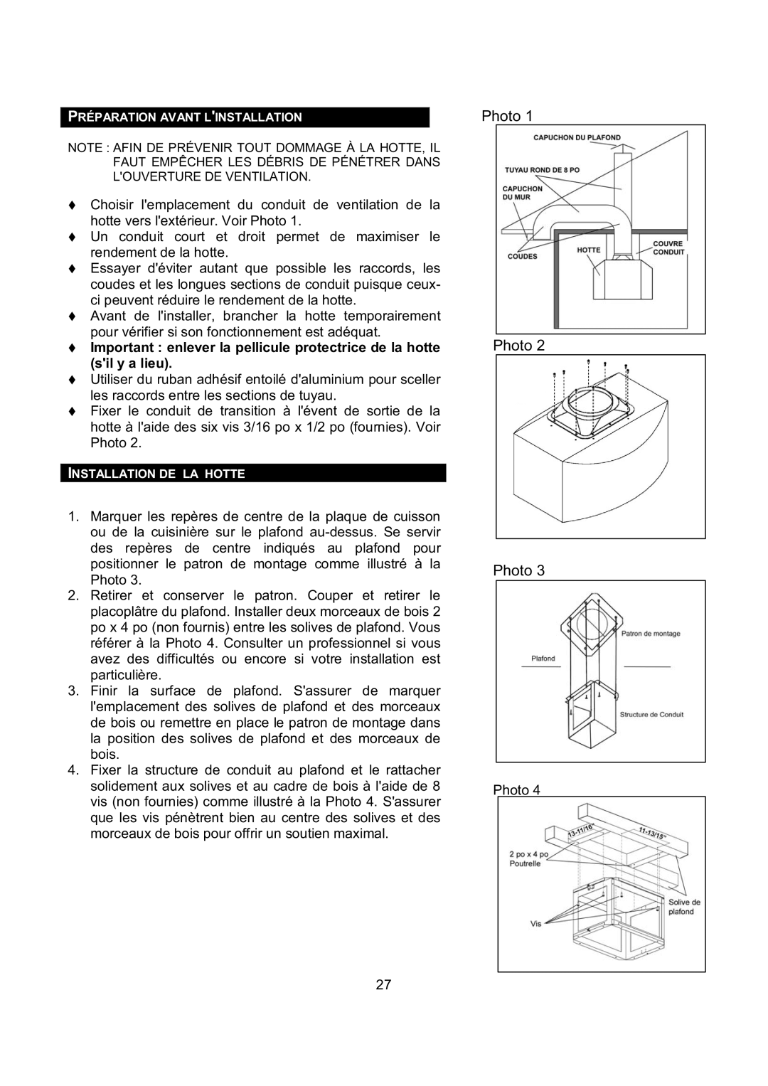 Kobe Range Hoods IS2136SQB, IS2142SQB installation instructions Photo 