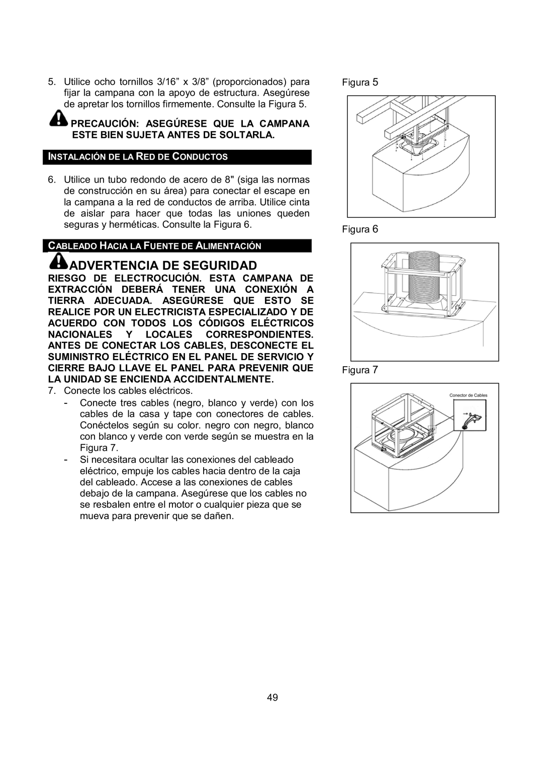 Kobe Range Hoods IS2136SQB, IS2142SQB installation instructions Instalación DE LA RED DE Conductos 