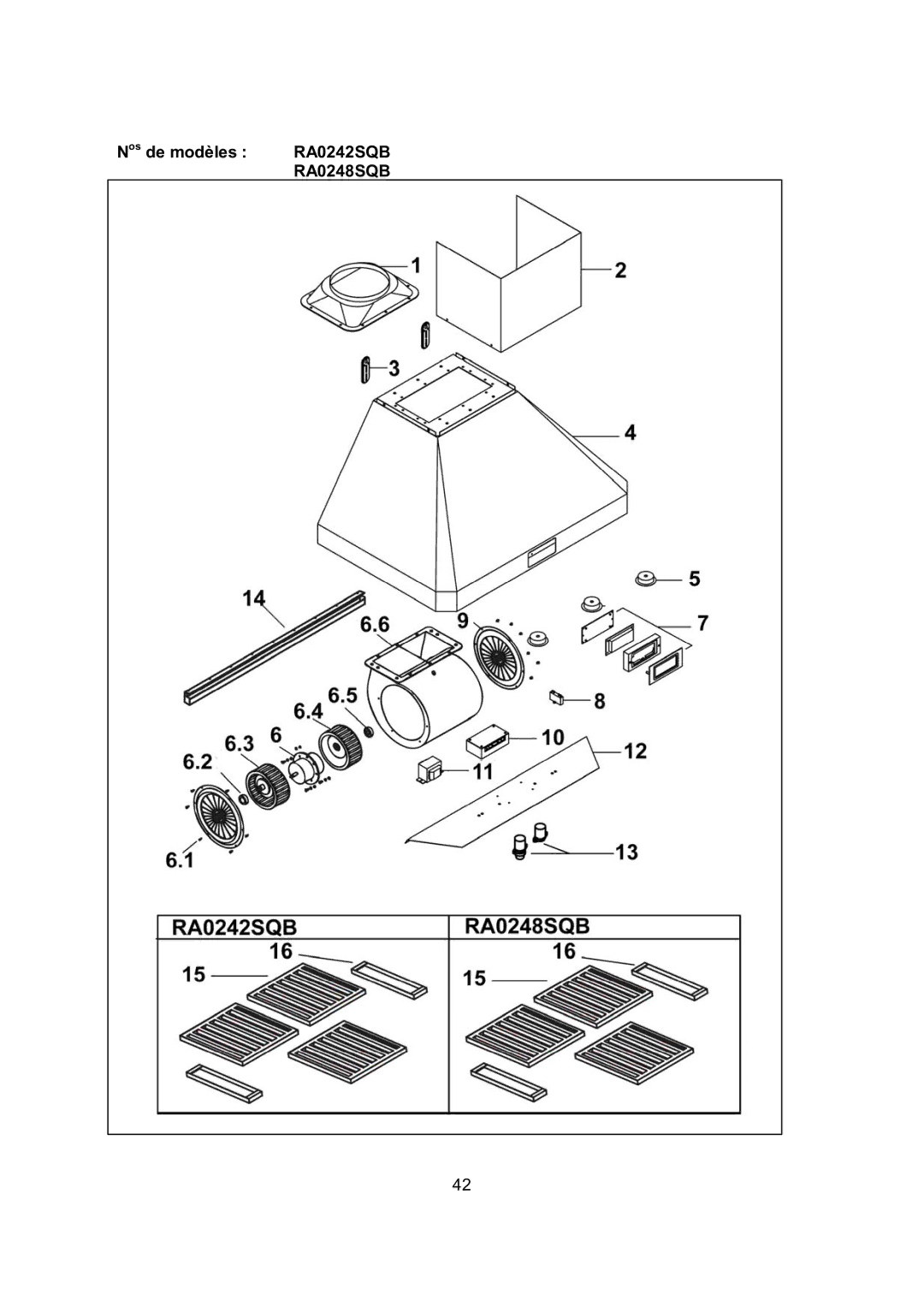 Kobe Range Hoods RA0242SQB, RA0248SQB, RA0230SQB, RA0236SQB installation instructions 