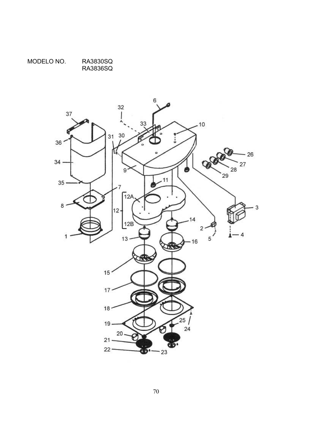 Kobe Range Hoods installation instructions Modelo NO. RA3830SQ RA3836SQ 