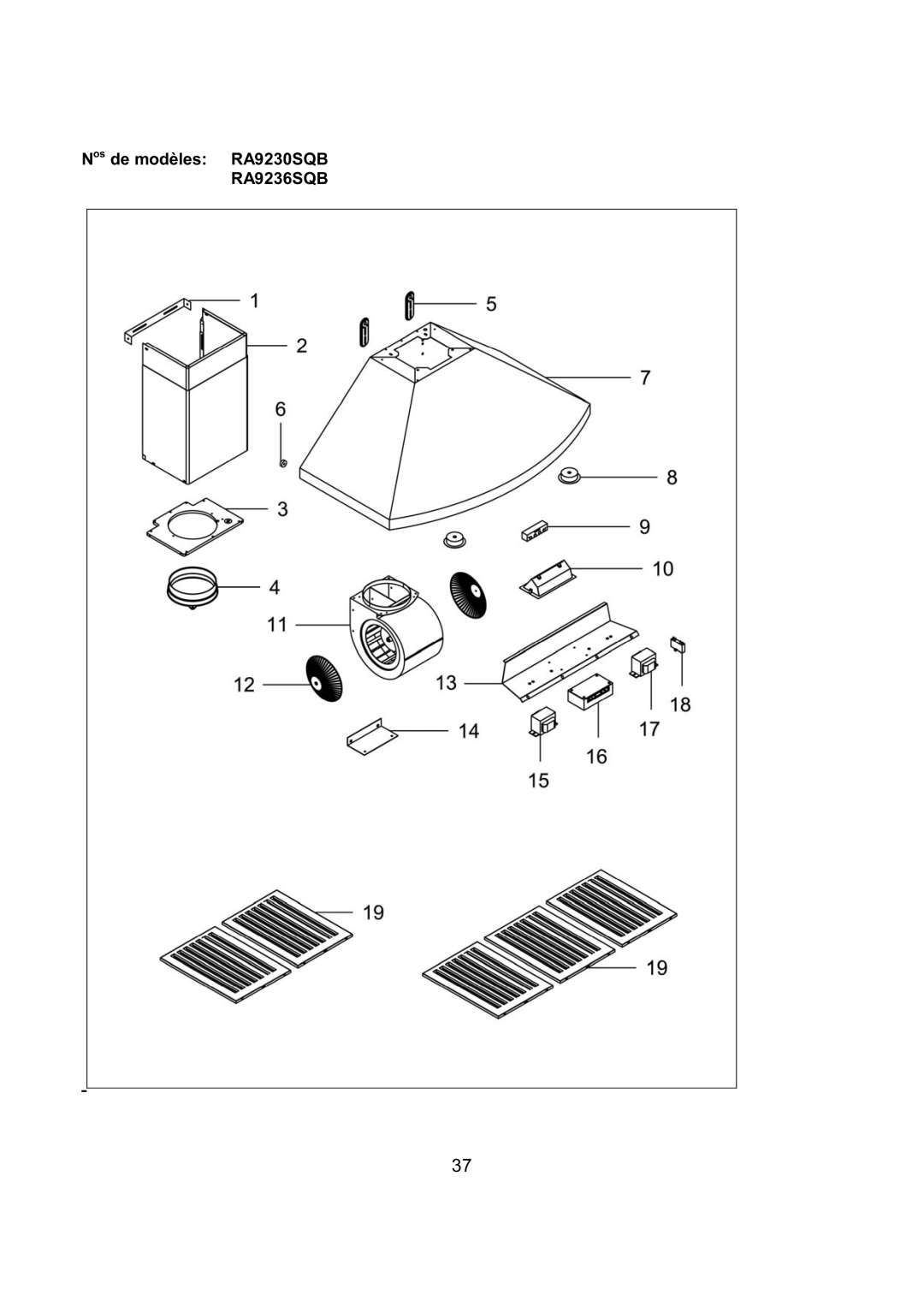 Kobe Range Hoods installation instructions Nos de modèles RA9230SQB RA9236SQB 