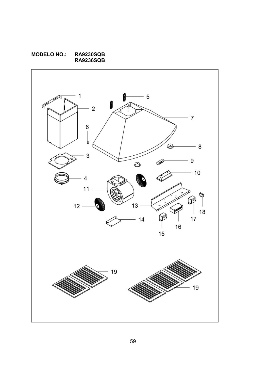 Kobe Range Hoods installation instructions Modelo NO. RA9230SQB RA9236SQB 