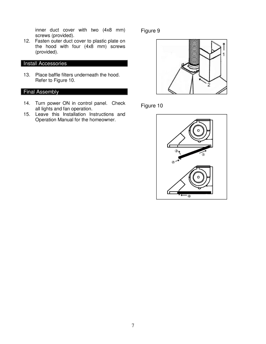 Kobe Range Hoods RA9430SQB, RA9436SQB, RA-094 manual Install Accessories 