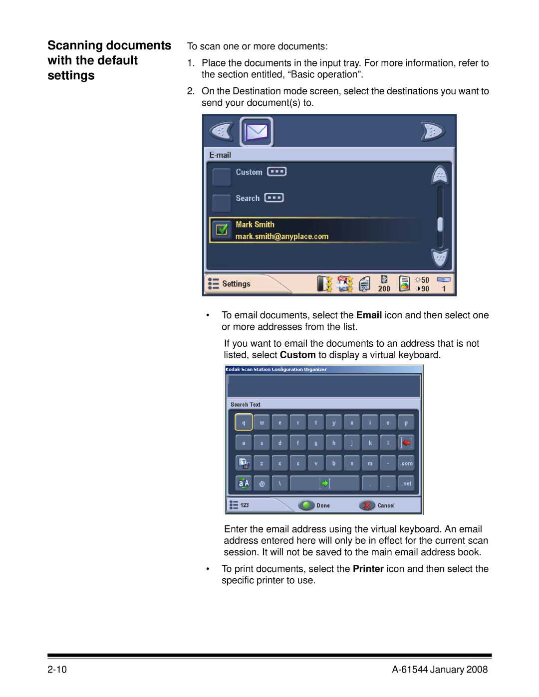 Kodak 100/120EX manual Scanning documents with the default settings 