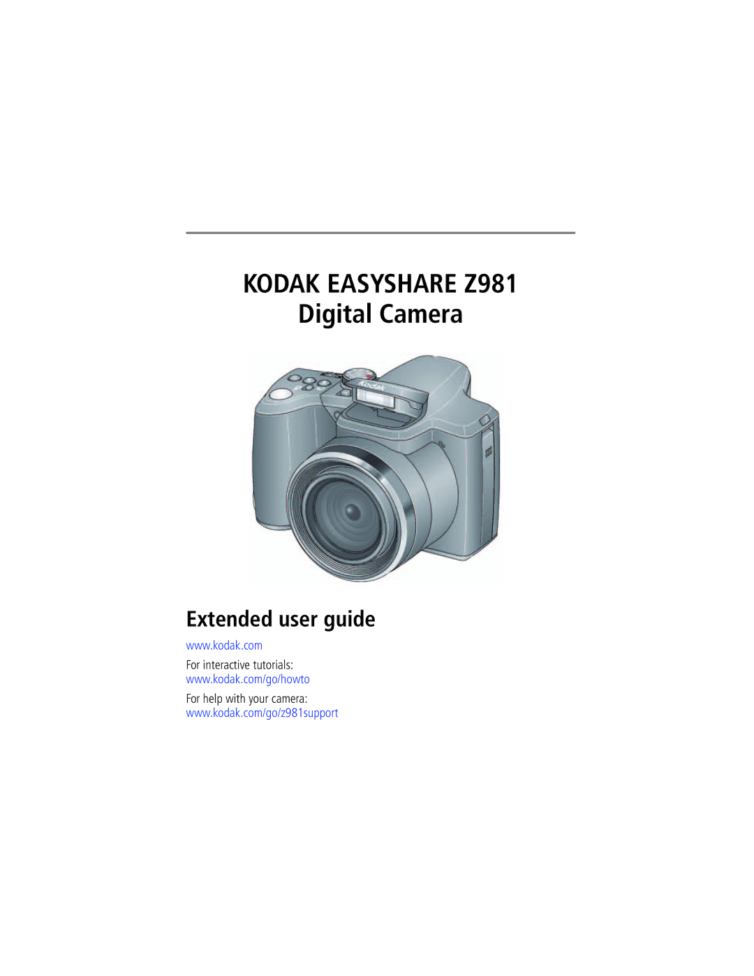 Kodak 1020304 manual Kodak Easyshare Z981, For interactive tutorials For help with your camera 