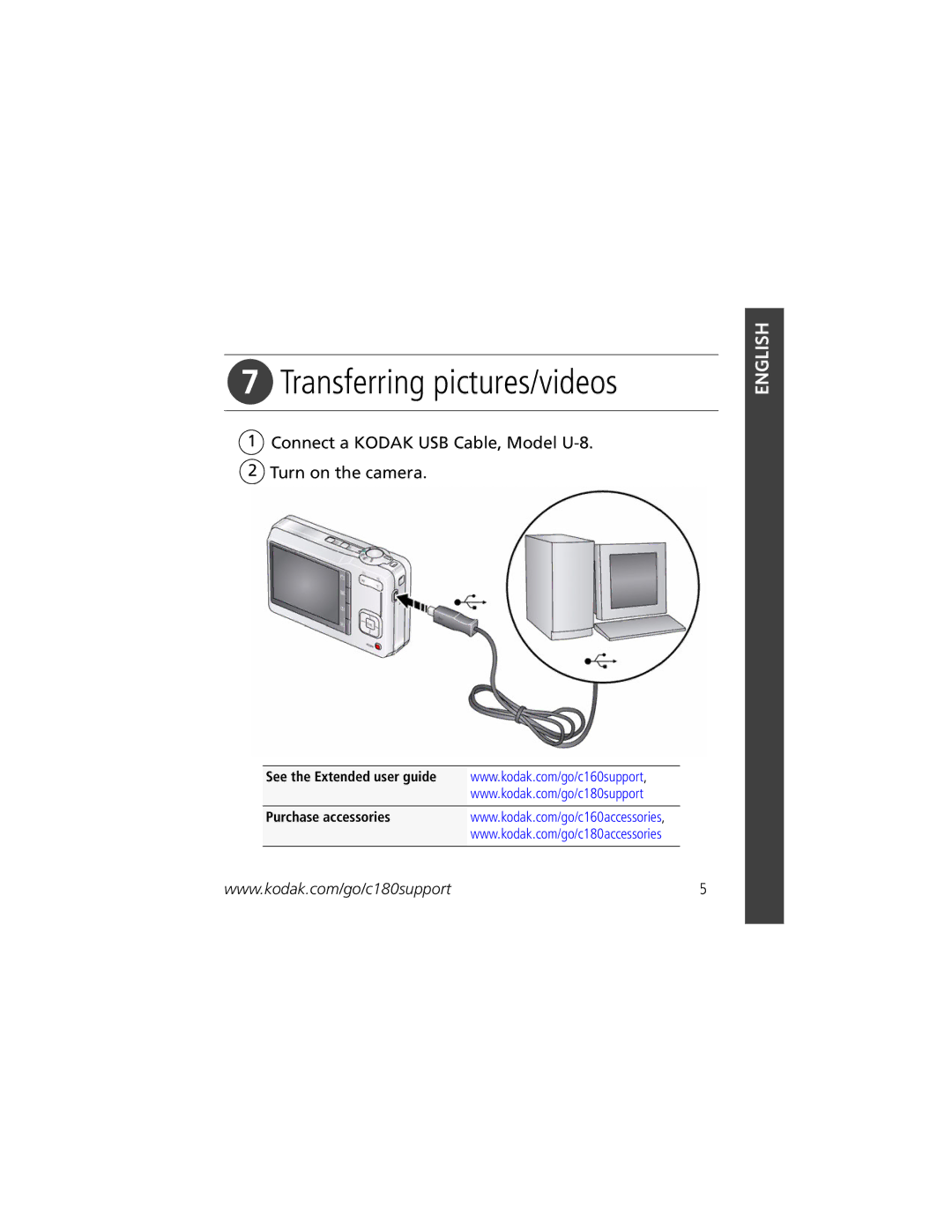 Kodak 1090430 manual Transferring pictures/videos 