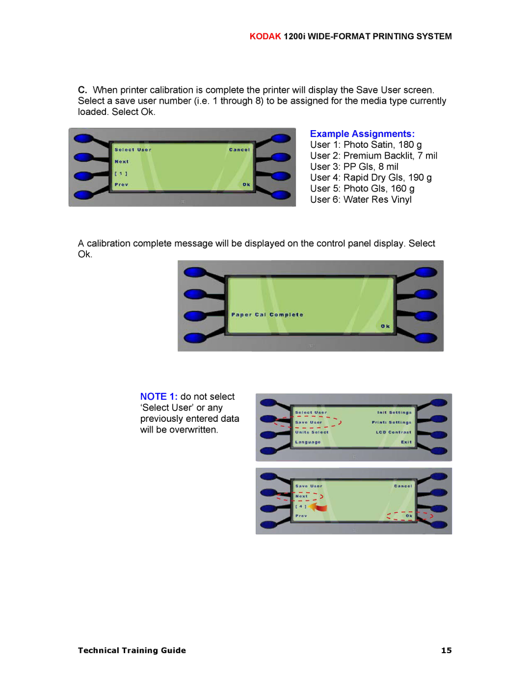 Kodak 1200I manual Example Assignments 