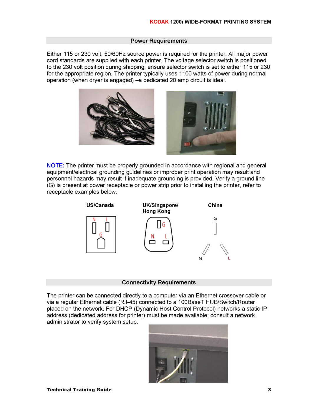 Kodak 1200I manual Power Requirements, Connectivity Requirements 