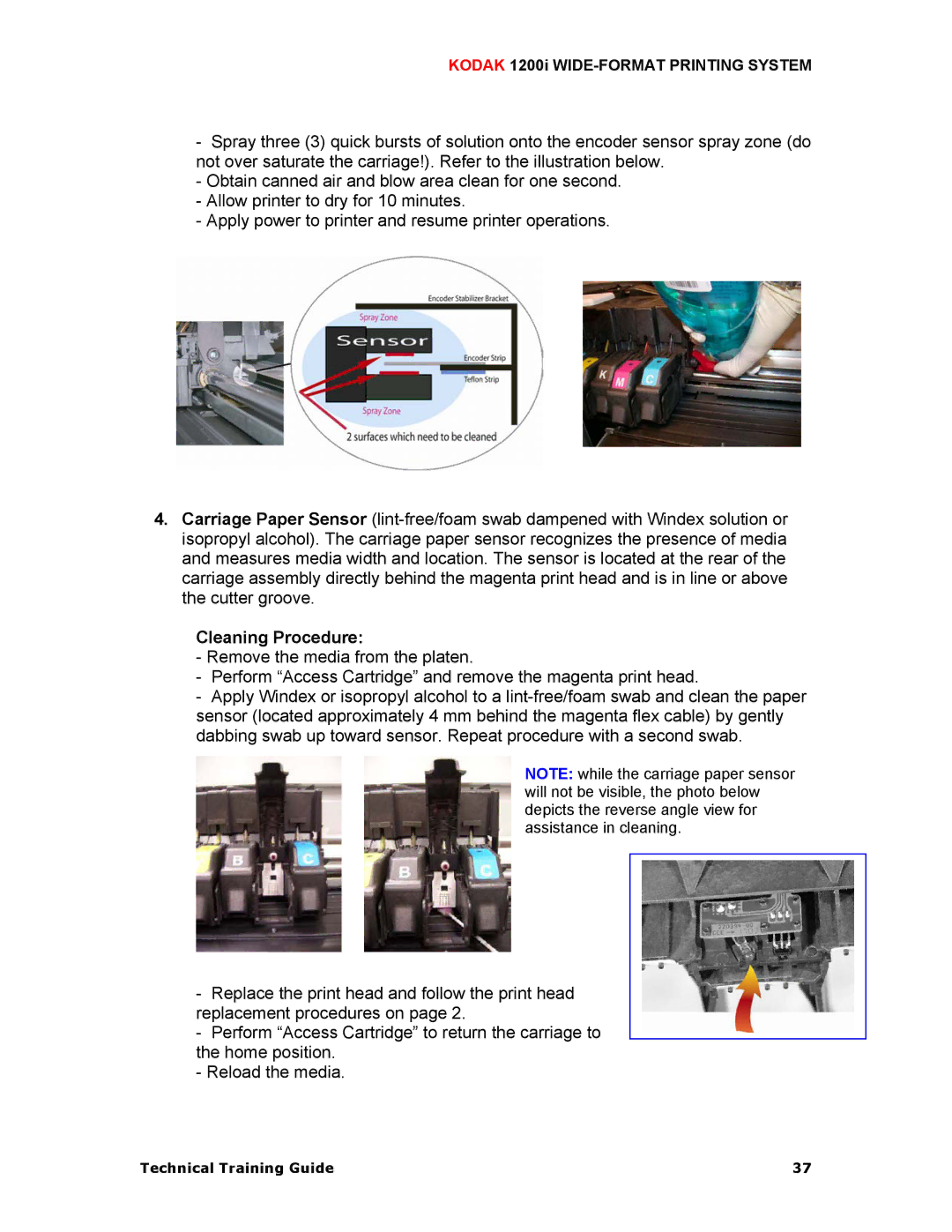 Kodak 1200I manual Cleaning Procedure 