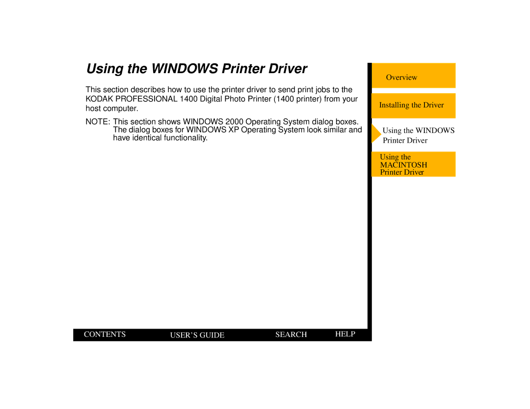 Kodak 1400 manual Using the Windows Printer Driver 