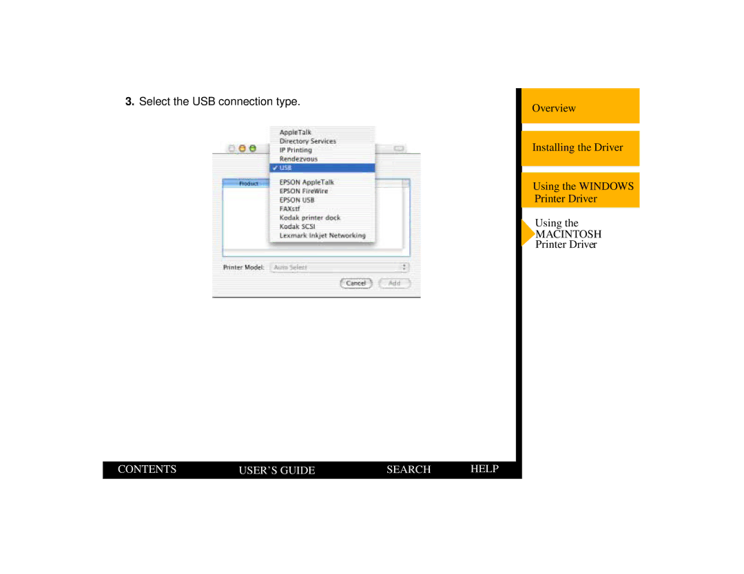 Kodak 1400 manual Select the USB connection type 