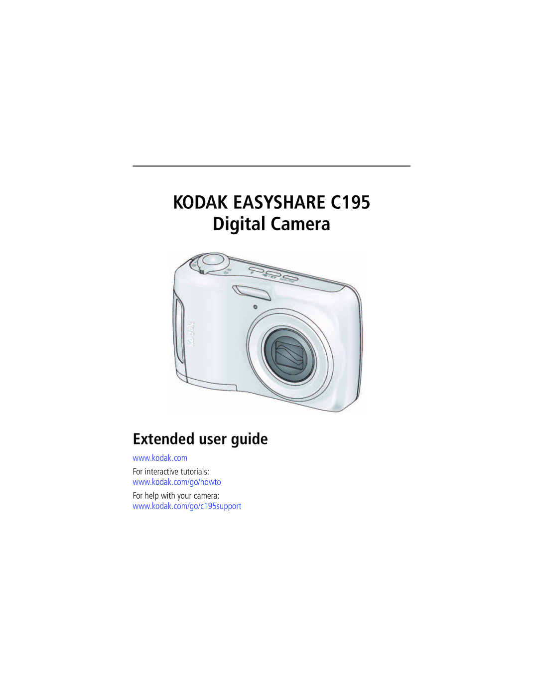 Kodak 1687060 manual Kodak Easyshare C195, For interactive tutorials For help with your camera 